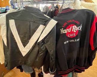 WOMEN’S VINTAGE LEATHER “MICHAEL JACKSON” JACKET, HARD ROCK CAFE NEW ORLEANS JACKET