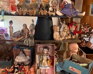 POLAND COMPOSTION & CLOTH DOLL, 1960’S KEWPIE DOLL BANK