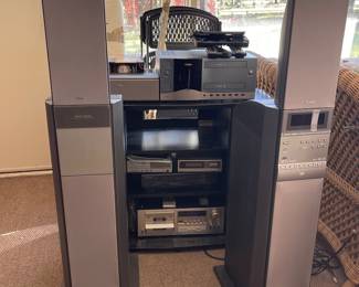 SONY 5 DVD CHANGER, SONY SAVA D-900 HOME THEATER ACTIVE SPEAKER SYSTEM, GO VIDEO GV 6650, PANASONIC VHS PLAYER, PIONEER STEREO CASSETTE TAPE DECK CT-F850, PANASONIC PROGRAMMABLE TIMER