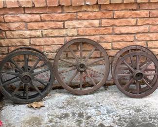WOODEN WAGON WHEELS