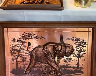 MCM JOHN LOUW 3D COPPER ELEPHANT WALL ART