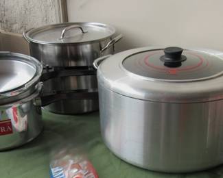 Never used large pots - Manttra pressure cooker. Lark stockpot plus