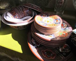 Melamine dish set (Asian motif)