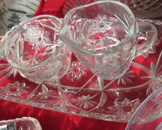 Cream and sugar servers with serving tray