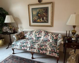 Hickory Chair chippendale ball in claw foot sofa