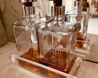 Vintage Lucite base decanter set