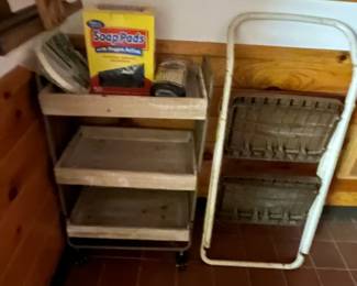 rolling table, stepstool