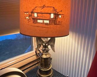 american lamp with unusual cutout shade