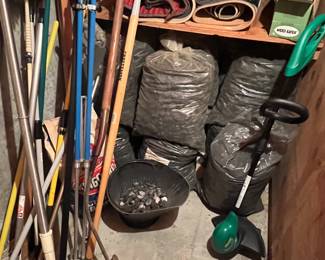 Many bags of coal. Garden tools (more in shed, not yet pictured)