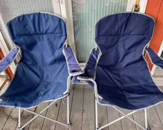 matched pair folding camp chairs