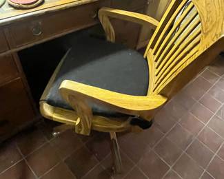 wooden old style desk chair
