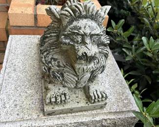 Cement lion statues