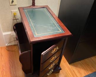 Side table, magazine rack with storage and lamp