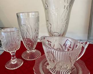Iris crystal glasses and dishes