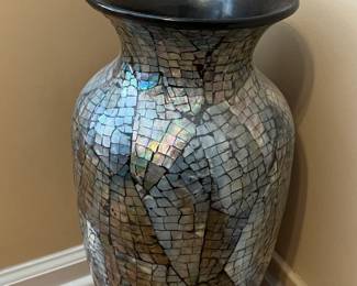Iridescent mosaic floor vase