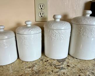 Gibson stoneware canister set (Note: Assorted matching dishes also available.)