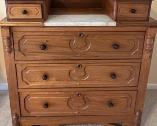 Antique Victorian Dresser Marble Top and 2 Glove Drawers
