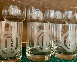 Optimist Club of Knoxville wine and whiskey glasses