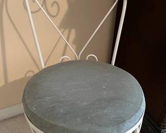 White metal vanity chair