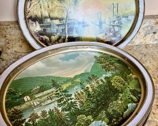 Sunshine Biscuit metal serving trays