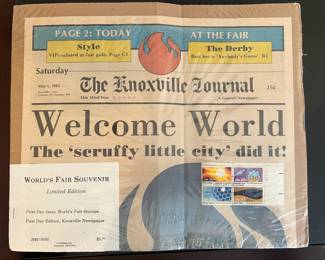 Worlds Fair Souvenir Knoxville Journal and Postage Stamps, 1 of 2 sealed copies