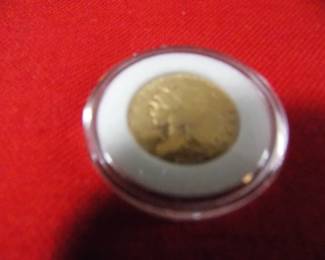 Gold Indian 21/2 dollar coin