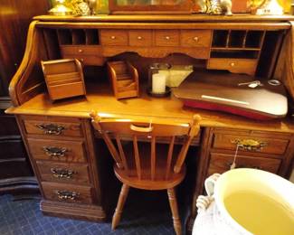 Oak Roll Top Desk