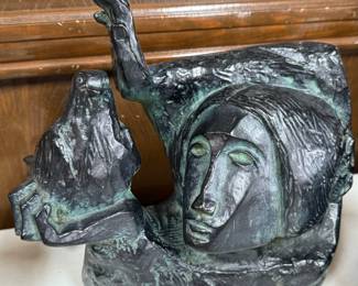 Vintage Signed Sunol Alvar Sculpture "La Paolma"