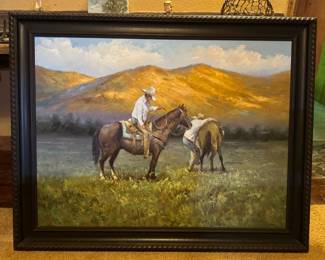 Large Western Original Artwork Framed