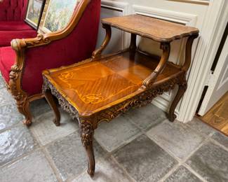 Two-Tiered Inlaid Side Table