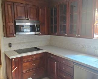 KITCHEN LEFT SIDE ELECTRIC COOKTOP & MICROWAVE, DISHWASHER