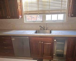 CENTER KITCHEN SINK, DISHWASHER, WINE COOLER