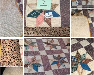 Number one quilt upstairs on the bed 1890s quilts are 60% off
