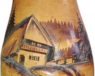 Germany Black Forest hand carved wooden vase 3D