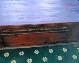 Beautiful antique Hope Chest with beautiful carved designs and Bun feet Cedar inside