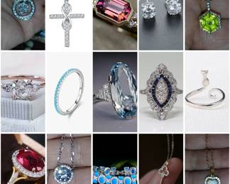 Beautiful start new sterling silver jewelry and vintage inspired jewelry turquoise Moissanite and more