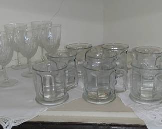 Set of eight heavy paneled coffee mugs