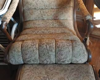 Country Victorian rocker and footstool