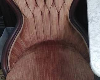 Antique gentlemen's and ladies Victorian Rosewood carved chairs