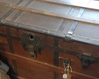 Located in bedroom number three upstairs very large steamer trunk