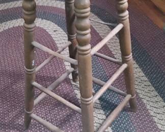 Very nice solid oak with cast iron under seat industrial adjustable Stool