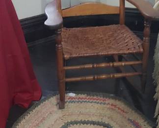 Fantastic early Walnut Rocker with Oak split seat