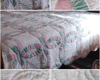 Located upstairs on the first bedroom on the left wedding ring quilt