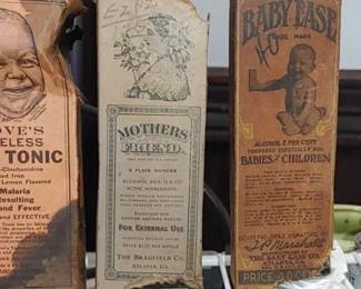 Vintage snake oil medicine advertising Boxes Etc and bottles