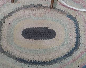 Vintage handmade hooked rug