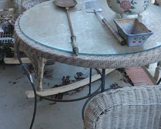 Wicker chairs wicker and wrought iron table and more