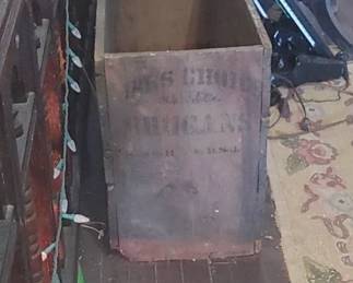 Antique shipping crate Brogan shoes