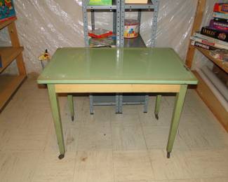 Vintage rolling metal table
