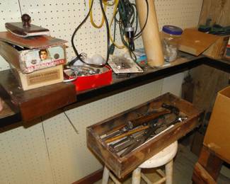 Tools, boxes, and other small workshop items as well