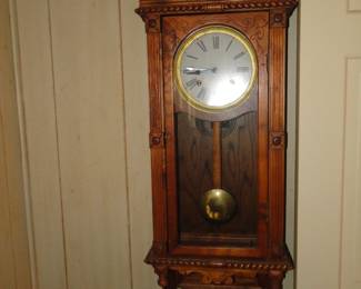 Beautiful, solid wood, antique wall clock
